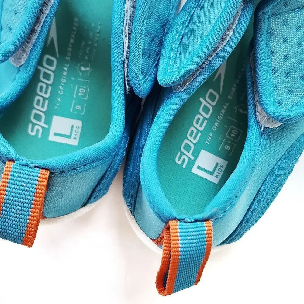 Speedo 10 Surfwalker Large Swim Shoes Pool Slippers Kids Toddler Blue